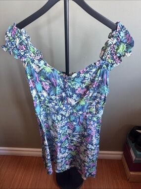 GAP Navy Floral Ruffle-Strap Sundress
